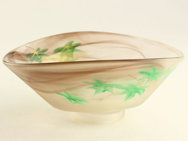 R392 江戸期 義山切子 円形小皿 5枚 ギヤマン ガラス H R392 江戸期