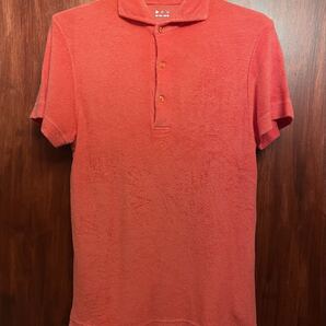 MADE IN USA製 THREE DOTS パイルニットポロシャツ レッド Sサイズ スリードッツ アメリカ製 米国製 ポロシャツ 赤 パイルポロシャツ