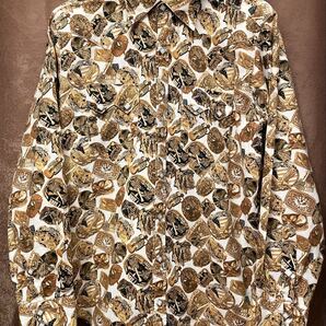 MADE IN JAPAN製 One and Half アメリカ生地 総柄 長袖ウエスタンシャツ マルチカラー Mサイズ 長袖シャツ 日本製