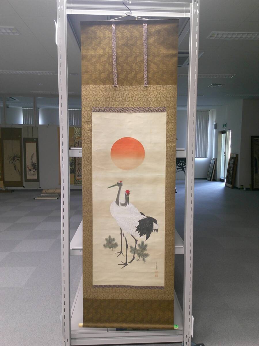 【乙女椿図】福田翠光 2678 共箱二重箱太巻 掛け軸 肉筆 乙女椿図】福田翠光 2678 共箱二重箱太巻 掛け軸 肉筆