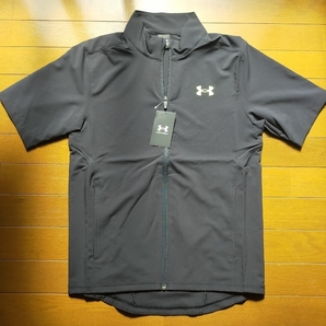 UNDER ARMOUR アンダーアーマー UA フレッシュ ウーブン フルジップ ジャケット Sサイズ ブラック タグ付き 定価7700円 半袖 y11085-1-HZ8