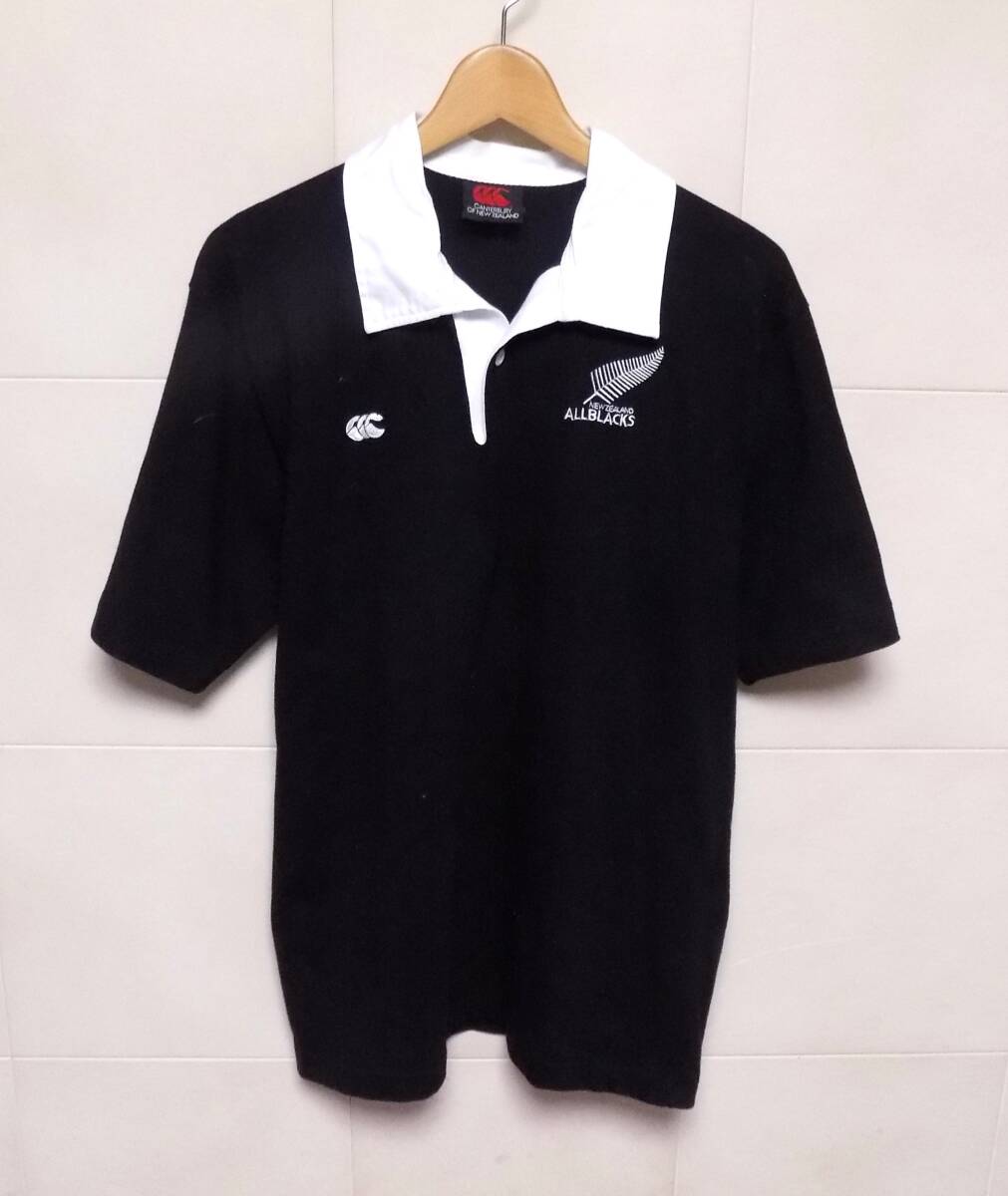 希少　90's Canterbury オールブラックス　ラガーシャツM 黒◇46 希少 90's Canterbury オールブラックス ラガーシャツM 黒◇46