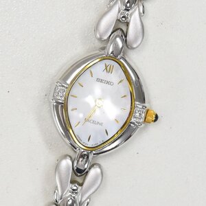 1円 可動品 腕時計 セイコー SEIKO エクセリーヌ 1F20-6B60 ダイヤモンド クォーツ レディース SS 同梱不可