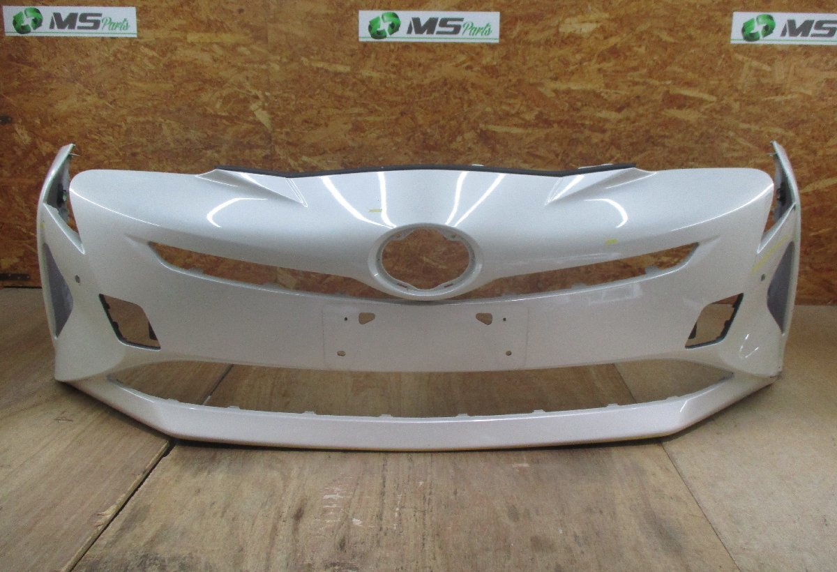 (64)50プリウス　社外前期パールホワイト　フロントバンパーフェイス Amazon | プリウス 50系/ZVW50/ZVW51/ZVW55 純正 前期 フロント