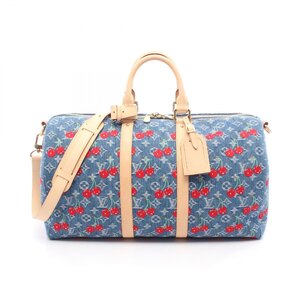ルイ・ヴィトン LV×TM キーポル バンドリエール45 ブランドオフ LOUIS VUITTON ボストンバッグ モノグラム・チェリーデニム 中古 レディ