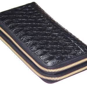 【今月イチオシ限定SALE】【送料込み】【激安】【新品】【税込み】本パイソン 大判ウロコ ダブルファスナー ラウンドロングウォレットBK