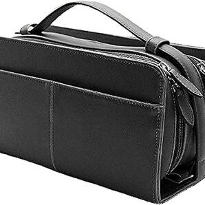 【ブラックフライデータイムセール】【送料込み】【限定】【新品】【税込み】合皮☆スクエア型☆ダブルファスナー☆軽量☆セカンドバッグBK