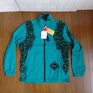 1221【新品】Dance With Dragon golf ダンス.ウィズ.ドラゴン ゴルフ ゴルフウェア 長袖ジャケット メンズサイズ L グリーン/豹柄