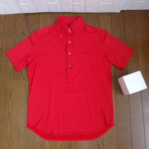 2259【中古】BLOOD SHIFT GOLF ブラッドシフトゴルフ ゴルフウェア 半袖ボタンダウンポロシャツ メンズサイズ L 赤