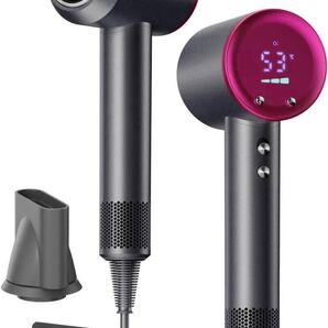 ドライヤー 大風量 温度 風速表示 ヘアドライヤ 速乾 軽量 おしゃれ 高濃度マイナスイオン 液晶ディスプレイ フォルダー付き マグネット式