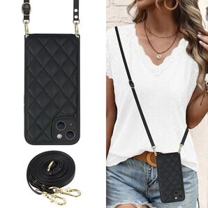 iPhone 15 Plus ショルダーケース 肩掛け iPhone 15 Plus キルティングケース アイフォン15 プラス カバー