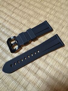 【WRISTBUDDYS】パネライなどに【26mm-22mm】ラバーベルト ブラック