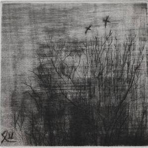 加山又造 東京藝大ATELIER C-126カレンダー2003より 銅版 刷込サイン 額装 【真作保証】 文化勲章受章 東京芸大名元誉教授 加山 又造