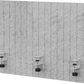 Keemuteデスクトッププライバシーバリア飛沫防止吸音フェルト120 cm*60 cmクランプ取付折りたたみ可能デスクトップ屏風シルバーグレー 0910