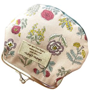 《ハンドメイド》がま口ポーチ 化粧ポーチ 小銭入れ 北欧風花柄