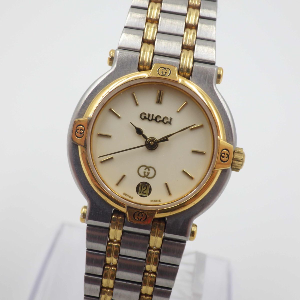 稼動品　GUCCI グッチ　9000L コンビカラー　インターロッキング　腕時計 GUCCI グッチ 9000L 腕時計 ウォッチ クォーツ デイト 11Pダイヤ