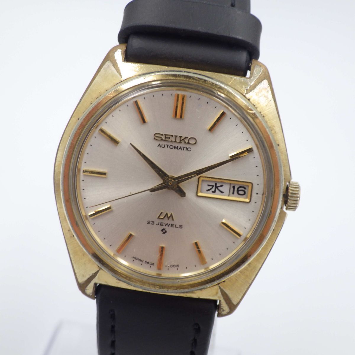 稼動品SEIKOセイコーLM23石JEWELS自動巻ゴールド5606-7000 1円スタート】SEIKO セイコー 5606-7000 LM ロードマチック 23石