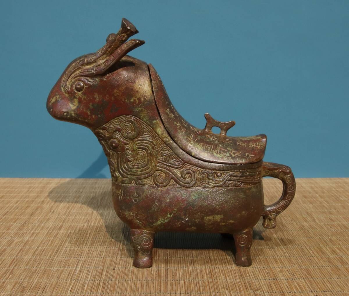 買いたい人種」希少品 戦国時代　青銅製 銅鎏金熊形置物 中国古董 骨董 銅製品