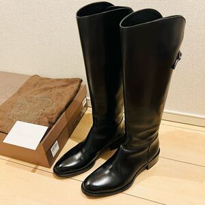 【美品】SARTORE サルトル ジョッキーブーツ ロングブーツ ブラック 黒 バックジッパー SR3400G イタリア製 専用 箱付き