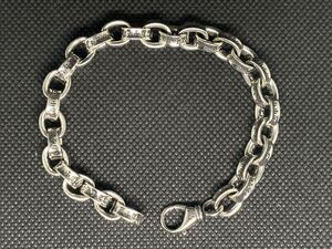ペーパーチェーン シルバー ブレスレット 925刻印あり クロムハーツ好きの方おすすめ リング アクセサリー 約20㎝ チェーンブレスレット