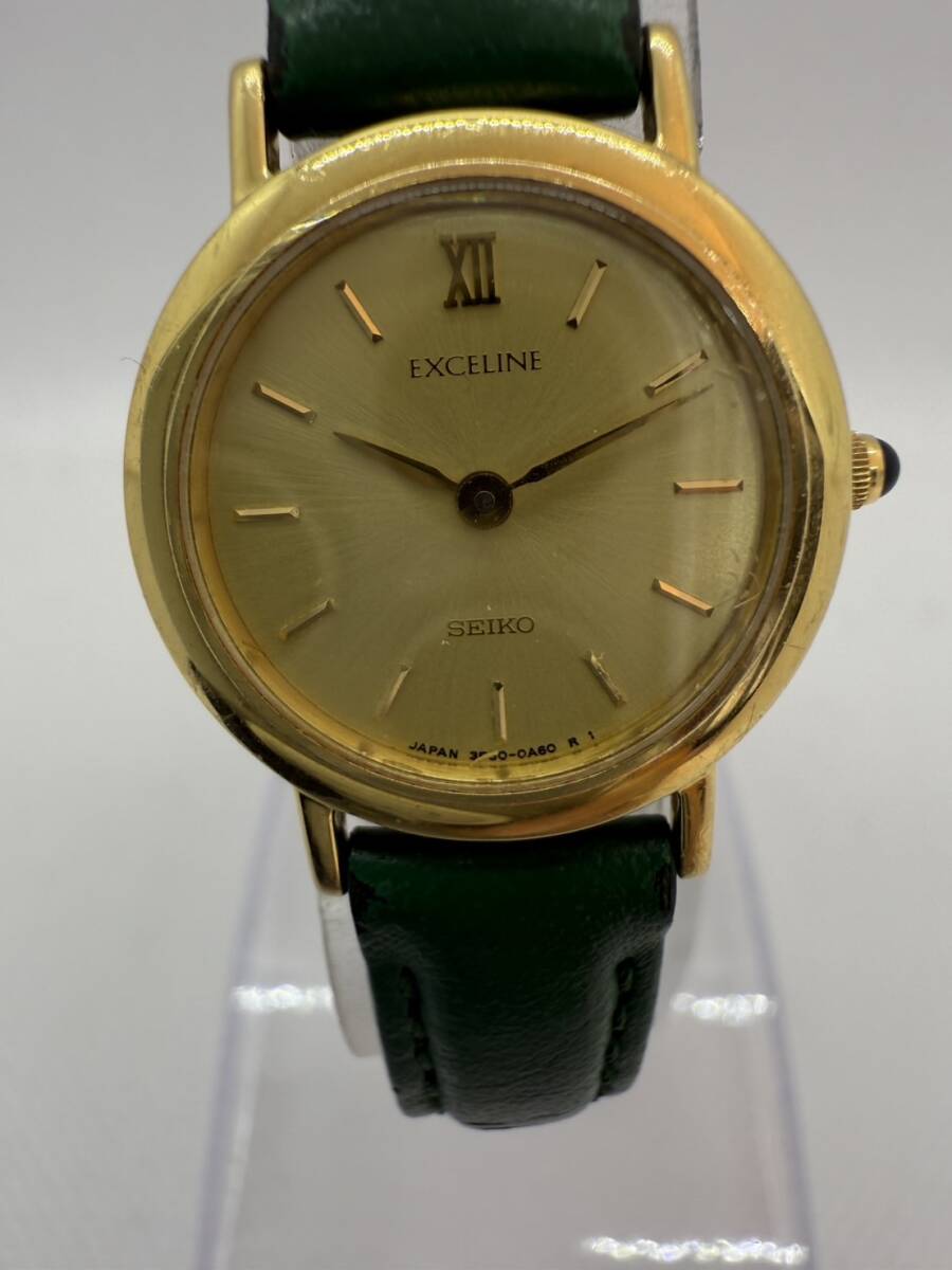 稼働 SEIKO EXCELINE 腕時計 10Kベゼル アンティーク 1235 稼働 美品 SEIKO EXCELINE レディース腕時計 クォーツ 高級時計