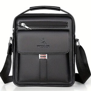 ☆WEIXIER☆ メンズ ショルダーバッグ カジュアル サッシェルバッグ ブラック ①