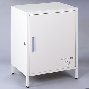 【スチール製の頑丈な素材で作られた宅配ボックス】 スチール製脚付き宅配ボックス アイボリー 宅配ボックス スチール 脚付 鍵付き