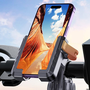 【工具不要で簡単に取り付け・取り外しが可能】 スマホホルダー 自転車・バイク対応ワンタッチ 固定 振動吸収 多機種対応 スマホマウント