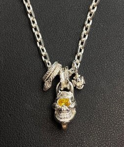 Stop Light ストップライト ドクロ ペンダント シルバーネックレス スカル チェーンネックレス