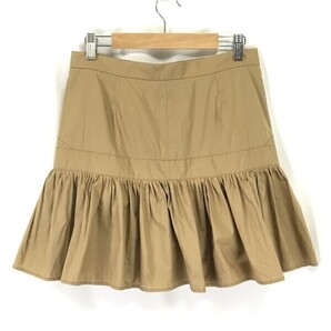2.2万円/タグ付新古品☆シーバイクロエ/SEE BY CHLOE☆裾フリルミニスカート【USA2/I38/ベージュ/コットン】正規品保証/Skirts◇cBH606