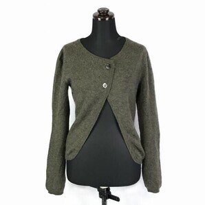 Heart of Mongolia★カシミヤ100%/ニットカーディガン【レディースS/カーキ系】ハート オブ モンゴリア◆BF225