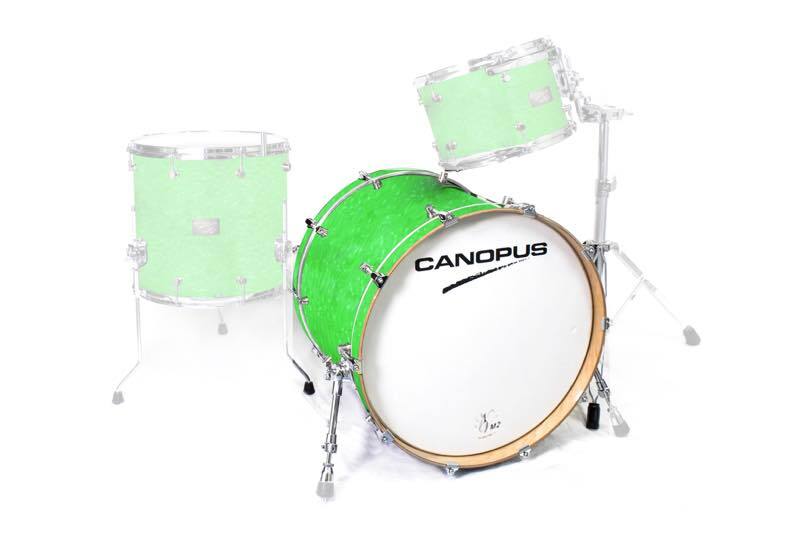 CANOPUS NV60M2 14x20 Bass Drum Signal Green Ripple Wrap