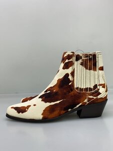 ZARA◆牛柄ウェスタン/ショートブーツ/38/WHT
