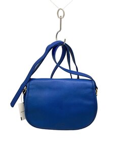 LONGCHAMP◆ショルダーバッグ/レザー/BLU/無地