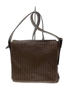 BOTTEGA VENETA◆イントレチャート/ショルダーバッグ/レザー/BRW/163971