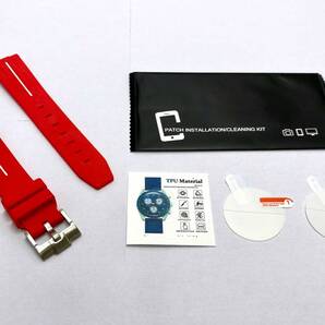 【未使用・修理部品】OMEGA X Swatch オメガ スウォッチ 対応 保護フィルム ラバーベルト セット おまけ フィルム+1枚/バネ棒2本 / BY-1103