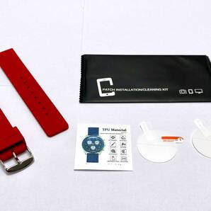 【未使用・修理部品】OMEGA X Swatch オメガ スウォッチ 対応 保護フィルム ラバーベルト セット おまけ-フィルム+1枚/バネ棒2本 / BY-1113