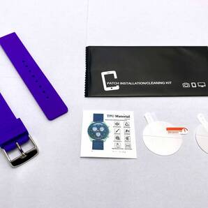 【未使用・修理部品】OMEGA X Swatch オメガ スウォッチ 対応 保護フィルム ラバーベルト セット おまけ-フィルム+1枚/バネ棒2本 / BY-1114