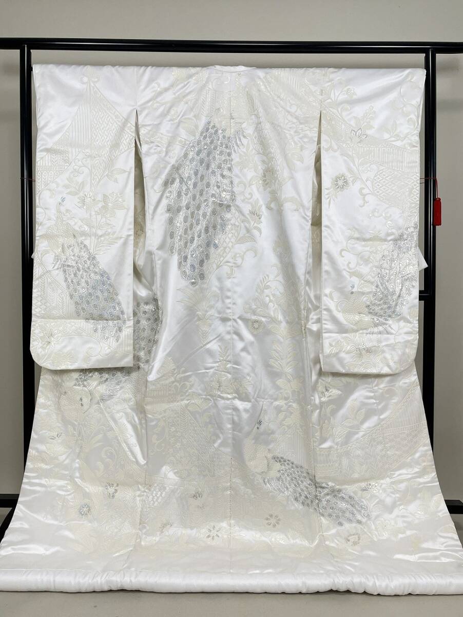 5k151 色打掛　袷　花嫁衣装　鶴　刺繍　白　金色　銀色　緑　青　赤　花柄 楽天市場】色打掛 着物 神社婚 和装 花嫁衣裳 1AI0202 総相良手