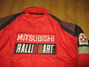 Junk * Mitsubishi Ralliart Vintage * вышивка Logo *teka нашивка имеется место хранения капот * средний десятая часть * защищающий от холода толстый нейлон жакет б/у размер L