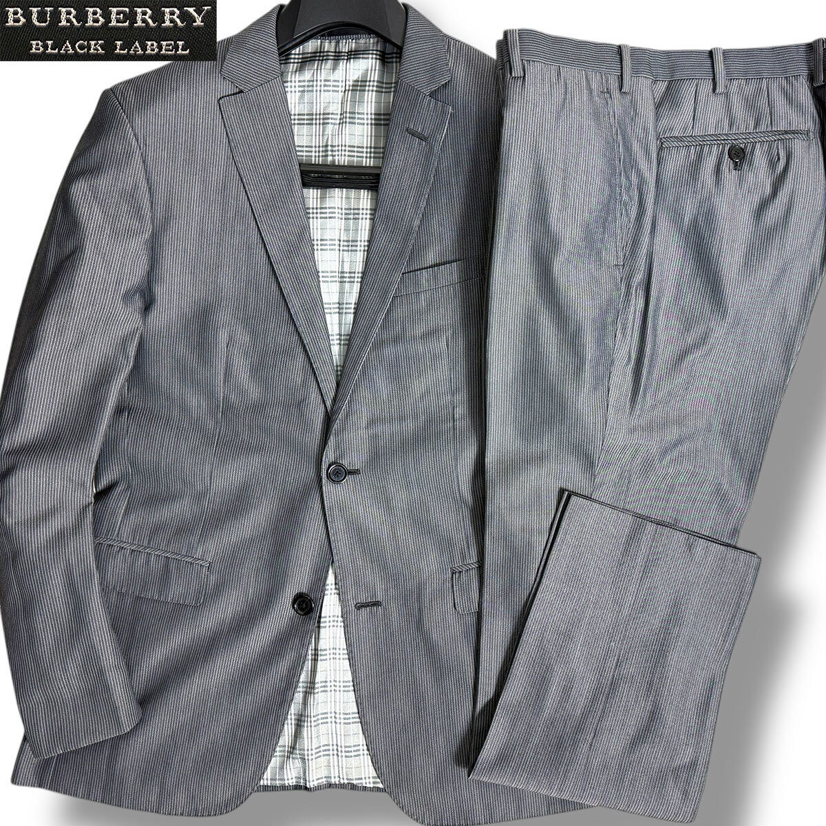 『極美品』バーバリーブラックレーベル　グレースーツジャケット　Lサイズ 極美品』バーバリーブラックレーベル グレースーツジャケット L