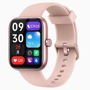 スマートウォッチ レディース 腕時計 大画面 Bluetooth 通話 女性向け 生理周期 睡眠管理 活動量計 音楽再生 防水 メッセージ通知 ピンク