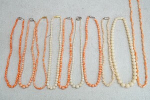 B167 本珊瑚 ネックレス ペンダント ヴィンテージ アクセサリー 天然さんご 大量 セット まとめて おまとめ コーラル サンゴ SILVER含む