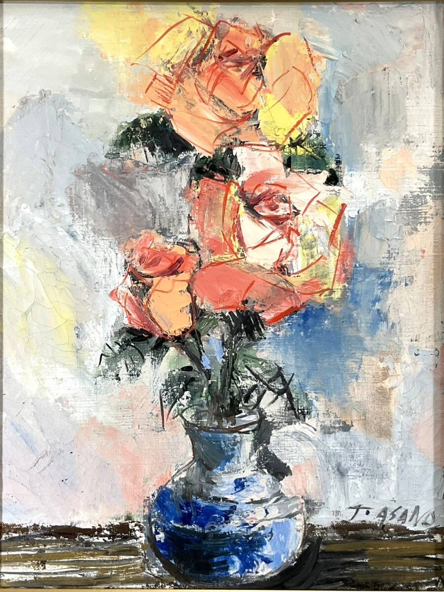 アンティーク ローズ 薔薇の花 花瓶 花生け 油彩画 油絵 アート 美術 絵画 アンティーク ローズ 薔薇の花 花瓶 花生け 油彩画 油絵 アート