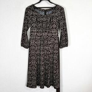 【matrice BY VOICEMAIL】マトリーチェ バイ ヴォイスメール ワールド ブラウン 総柄 ひざ丈ワンピース レディース 36【a027】