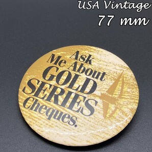 缶バッジ ビンテージ 輸入 雑貨 アメリカ 『 ゴールドシリーズ チェック 』 バッチ ( BAT2998 )