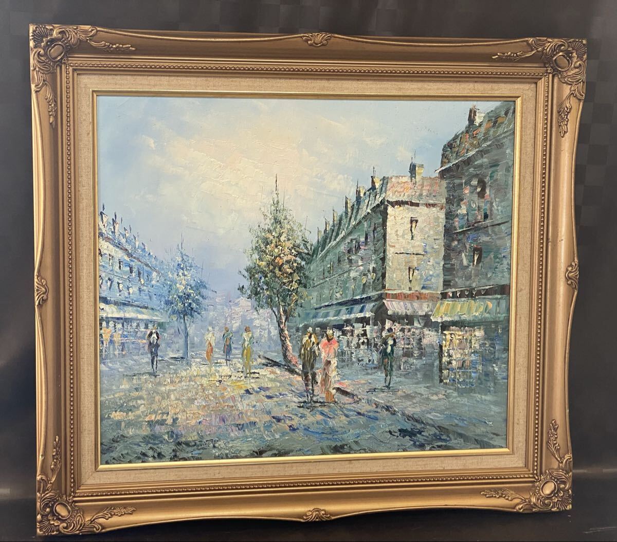 風景画  油彩   F10   サイン有り   作者不詳 真作」雑賀紀光風景画油絵絵画油彩画額装サイン有りF10号