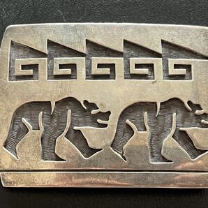 HOPI 人間国宝 故『Lawrence Saufkie/ローレンス・スフキー』1970's ベア スマイル レア バックル ホピ ナバホ インディアンジュエリー