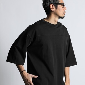 The DUFFER of ST.GEORGE 2023SS OVER SIZE 3QUATER AWESOME TEE:7分袖 オーバーサイズ ビッグシルエット ワンポイントTシャツ 黒 M 美品