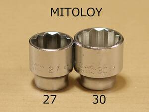 MITOLOY 27 30 mm 差込角 12.7 mm 1/2 inch 12角 ソケット 日本製 検) ミトロイ 水戸工機 KTC B4-30W B4-27W B4-27 TONE トネ 4D-27 4S-27